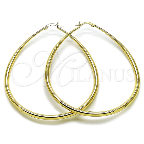 Gold Filled Hoop Earrings — Extra Large Hoop Teardrop and Hollow Design Polished — main product view — SKU 163549 | Oro Laminado aretes de aro — Extra Large Hoop Teardrop and Hollow diseño pulido — SKU 163549