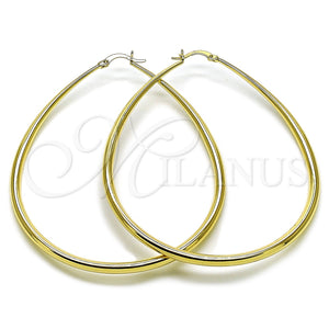 Gold Filled Hoop Earrings — Extra Large Hoop Teardrop and Hollow Design Polished — main product view — SKU 163549 | Oro Laminado aretes de aro — Extra Large Hoop Teardrop and Hollow diseño pulido — SKU 163549