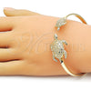 Oro Laminado Individual Bangle, Gold Filled Style Turtle Design, Polished, Golden Finish, 07.413.0006