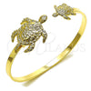 Oro Laminado Individual Bangle, Gold Filled Style Turtle Design, Polished, Golden Finish, 07.413.0006