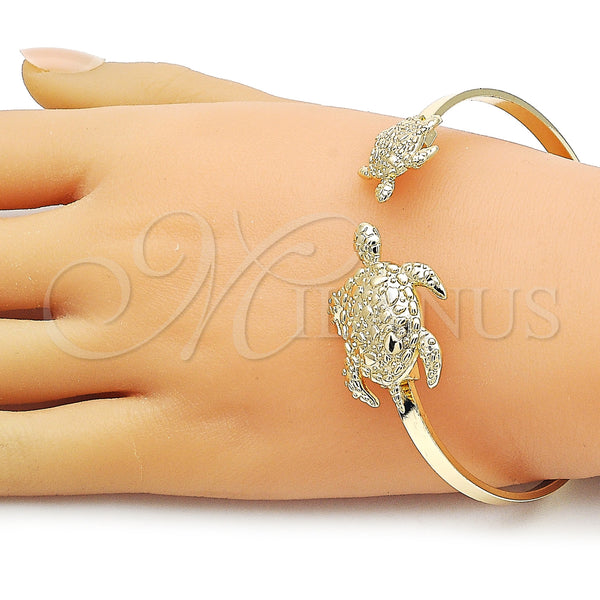 Gold Filled Jewelry — Individual Bangle Turtle Design Polished 07. 04 MM — alternate product view — SKU 163550 | Oro Laminado joyería — Individual Bangle Turtle diseño pulido 07. 04 MM — SKU 163550