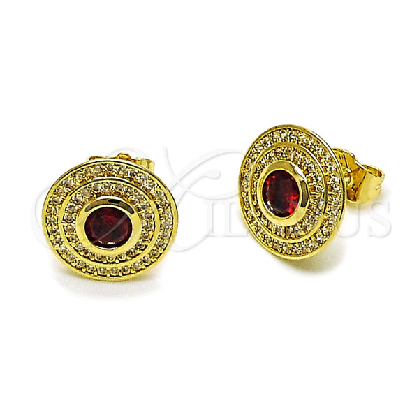 Gold Filled Ring — Stud Earring Cluster Design with Garnet Cubic Zirconia — main product view — SKU 163567 | Oro Laminado anillo — Stud Earring Cluster diseño with Garnet Cubic Zirconia — SKU 163567
