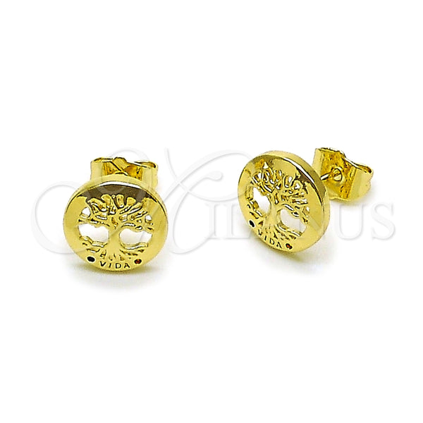 Gold Filled Ring — Stud Earring Tree Design with Multicolor Micro Pave — main product view — SKU 163575 | Oro Laminado anillo — Stud Earring Tree diseño with Multicolor Micro Pave — SKU 163575