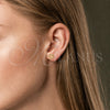 Oro Laminado Stud Earring, Gold Filled Style Tree Design, with Multicolor Cubic Zirconia, Polished, Golden Finish, 02.156.0747.1