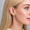 Oro Laminado Stud Earring, Gold Filled Style Tree Design, with White Cubic Zirconia and White Micro Pave, Polished, Golden Finish, 02.156.0749