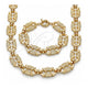 Collar y Pulsera 06.418.0003.18 Oro Laminado, Diseño de Puff Mariner, Pulido, Tono Dorado