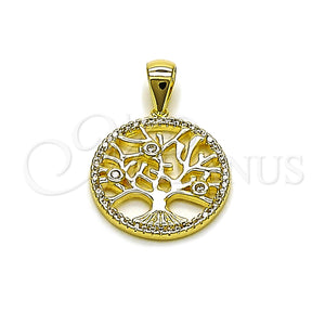 Gold Filled Pendant — Fancy Pendant Tree Design with White Cubic Zirconia — main product view — SKU 163592 | Oro Laminado dije — elegante Pendant Tree diseño with blanco Cubic Zirconia — SKU 163592