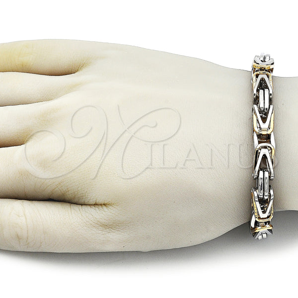 Stainless Steel Bracelet — Fancy Bracelet Polished Two Tone 03. Thickness 9 — alternate product view — SKU 163602 | Acero Inoxidable brazalete — elegante Bracelet pulido Two Tone 03. Thickness 9 — SKU 163602