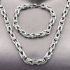 Stainless Steel Necklace and Bracelet, Polished, Steel Finish, 06.435.0007.22