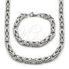 Stainless Steel Necklace and Bracelet, Polished, Steel Finish, 06.435.0007.22