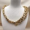 Stainless Steel Necklace and Bracelet, Polished, Golden Finish, 06.435.0007.2.22