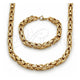 Stainless Steel Necklace and Bracelet, Polished, Golden Finish, 06.435.0007.2.22