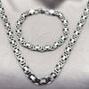 Stainless Steel Necklace and Bracelet, Polished, Two Tone, 06.116.0057.4.22