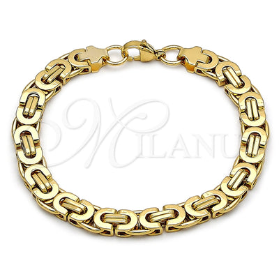 Stainless Steel Fancy Bracelet, Polished, Golden Finish, 03.116.0044.09 (09 MM Thickness, 9 Inches Length) for wholesale, main product view