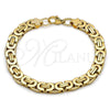 Stainless Steel Fancy Bracelet, Polished, Golden Finish, 03.116.0044.09 (09 MM Thickness, 9 Inches Length)