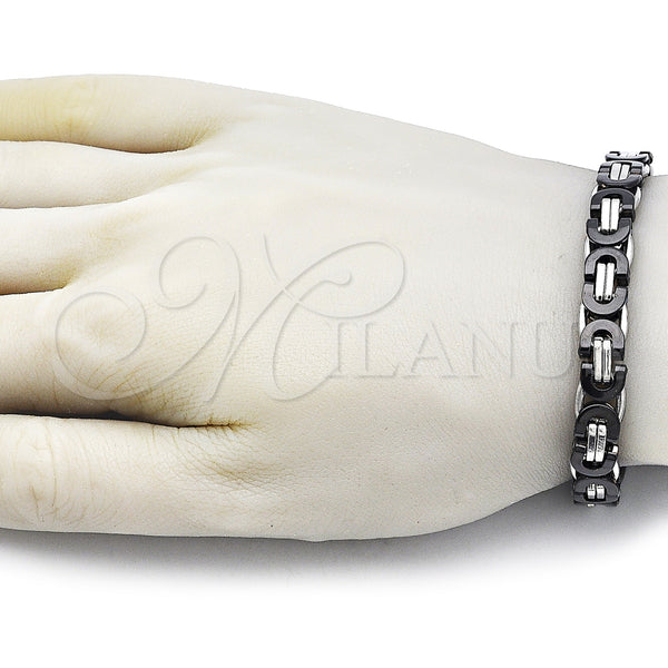 Stainless Steel Bracelet — Fancy Bracelet Polished Two Tone 03. 09 MM — alternate product view — SKU 163609 | Acero Inoxidable brazalete — elegante Bracelet pulido Two Tone 03. 09 MM — SKU 163609