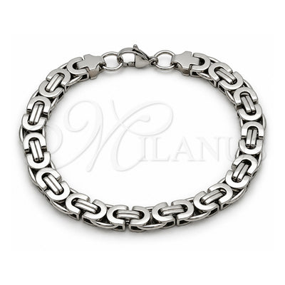 Stainless Steel Fancy Bracelet, Polished, Steel Finish, 03.116.0044.3.09 (09 MM Thickness, 9 Inches Length)
