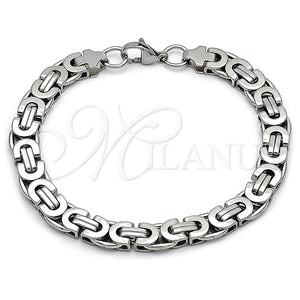 Stainless Steel Fancy Bracelet, Polished, Steel Finish, 03.116.0044.3.09 (09 MM Thickness, 9 Inches Length)
