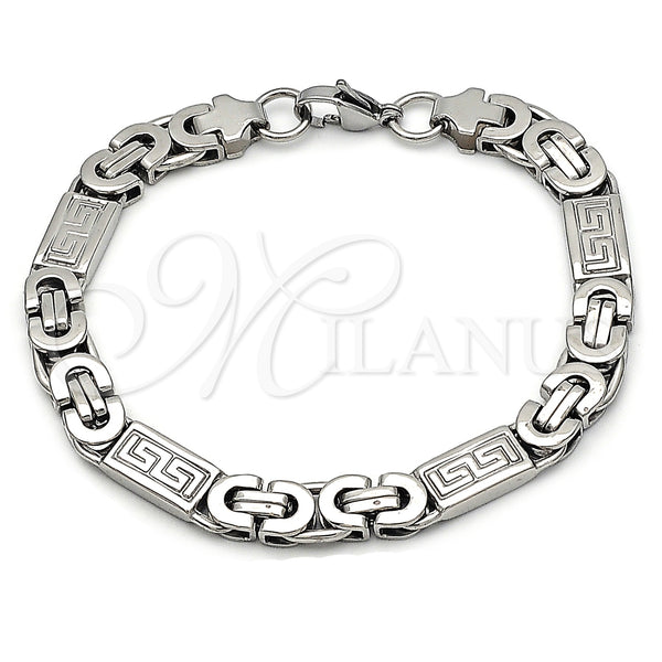 Stainless Steel Bracelet — Fancy Bracelet Greek Key Design Polished 03. 09 — main product view — SKU 163612 | Acero Inoxidable brazalete — elegante Bracelet Greek Key diseño pulido 03. 09 — SKU 163612