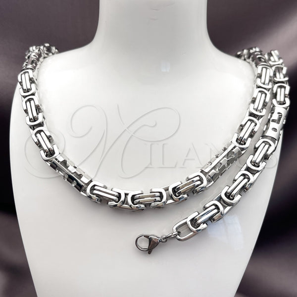 Stainless Steel Bracelet — Necklace and Bracelet Greek Key Design Polished 06. — alternate product view — SKU 163614 | Acero Inoxidable brazalete — Necklace and Bracelet Greek Key diseño pulido 06. — SKU 163614