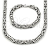 Stainless Steel Necklace and Bracelet, Polished, Steel Finish, 06.116.0067.22