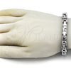 Stainless Steel Fancy Bracelet, Polished, Steel Finish, 03.116.0046.09 (Thickness, 9 Inches Length)