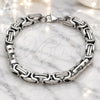 Stainless Steel Fancy Bracelet, Polished, Steel Finish, 03.116.0046.09 (Thickness, 9 Inches Length)