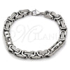 Stainless Steel Fancy Bracelet, Polished, Steel Finish, 03.116.0046.09 (Thickness, 9 Inches Length)