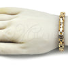 Stainless Steel Fancy Bracelet, Polished, Golden Finish, 03.116.0046.1.09 (Thickness, 9 Inches Length)