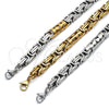 Stainless Steel Fancy Bracelet, Polished, Golden Finish, 03.116.0046.1.09 (Thickness, 9 Inches Length)