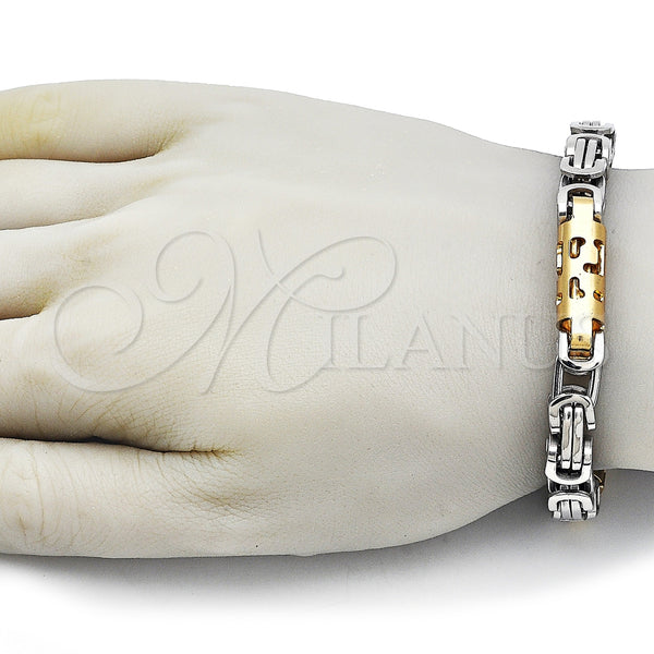 Stainless Steel Bracelet — Fancy Bracelet Polished Two Tone 03. Thickness 9 — alternate product view — SKU 163617 | Acero Inoxidable brazalete — elegante Bracelet pulido Two Tone 03. Thickness 9 — SKU 163617
