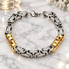Stainless Steel Fancy Bracelet, Polished, Two Tone, 03.116.0046.2.09 (Thickness, 9 Inches Length)
