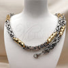 Stainless Steel Necklace and Bracelet, Polished, Two Tone, 06.116.0067.2.22