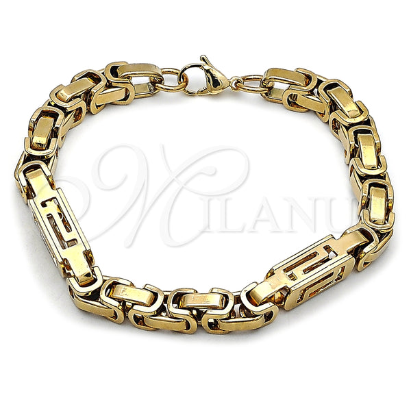 Stainless Steel Bracelet — Fancy Bracelet Greek Key Design Polished 03. Thickness — alternate product view — SKU 163623 | Acero Inoxidable brazalete — elegante Bracelet Greek Key diseño pulido 03. Thickness — SKU 163623