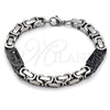 Stainless Steel Bracelet — Fancy Bracelet Greek Key Design Polished Two Tone — alternate product view — SKU 163624 | Acero Inoxidable brazalete — elegante Bracelet Greek Key diseño pulido Two Tone — SKU 163624
