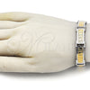 Stainless Steel Solid Bracelet, Jesus Design, Polished, Two Tone, 03.116.0051.09 (Thickness, 9 Inches Length)