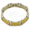 Stainless Steel Solid Bracelet, Jesus Design, Polished, Two Tone, 03.116.0051.09 (Thickness, 9 Inches Length)