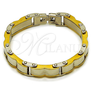 Stainless Steel Bracelet — Solid Bracelet Polished Two Tone 03. Thickness 9 — main product view — SKU 163633 | Acero Inoxidable brazalete — sólido Bracelet pulido Two Tone 03. Thickness 9 — SKU 163633