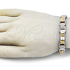 Stainless Steel Solid Bracelet, Polished, Two Tone, 03.116.0054.09 (Thickness, 9 Inches Length)