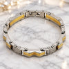 Stainless Steel Solid Bracelet, Polished, Two Tone, 03.116.0054.09 (Thickness, 9 Inches Length)