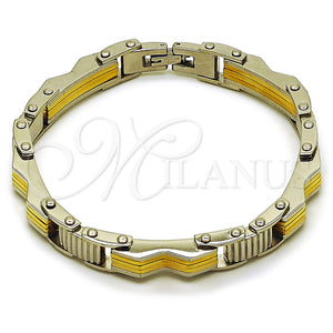 Stainless Steel Bracelet — Solid Bracelet Polished Two Tone 03. Thickness 9 — main product view — SKU 163634 | Acero Inoxidable brazalete — sólido Bracelet pulido Two Tone 03. Thickness 9 — SKU 163634