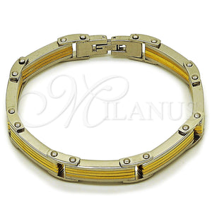 Stainless Steel Bracelet — Solid Bracelet Polished Two Tone 03. Thickness 9 — main product view — SKU 163636 | Acero Inoxidable brazalete — sólido Bracelet pulido Two Tone 03. Thickness 9 — SKU 163636