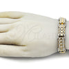 Stainless Steel Solid Bracelet, Polished, Two Tone, 03.116.0057.09 (Thickness, 9 Inches Length)