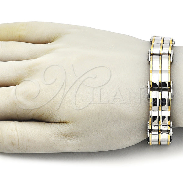 Stainless Steel Bracelet — Solid Bracelet Polished Two Tone 03. Thickness 22 — alternate product view — SKU 163638 | Acero Inoxidable brazalete — sólido Bracelet pulido Two Tone 03. Thickness 22 — SKU 163638