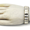 Stainless Steel Solid Bracelet, Polished, Two Tone, 03.116.0058.09 (Thickness, 22 Inches Length)