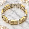 Stainless Steel Solid Bracelet, Polished, Two Tone, 03.116.0058.09 (Thickness, 22 Inches Length)