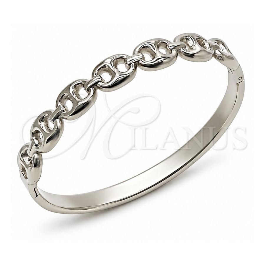Stainless Steel Individual Bangle, Puff Mariner Design, Polished, Steel Finish, 07.116.0001.04 (Thickness, Size 4 (2.25 Diameter))