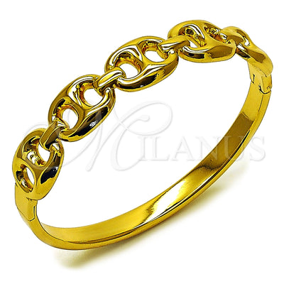 Stainless Steel Individual Bangle, Puff Mariner Design, Polished, Golden Finish, 07.116.0002.1.05 (Thickness, Size 5 (2.50 Diameter))