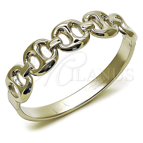 Stainless Steel Individual Bangle, Puff Mariner Design, Polished, Steel Finish, 07.116.0003.05