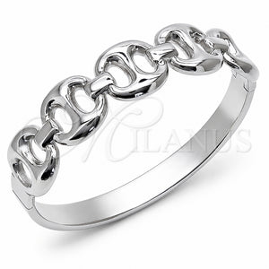 Stainless Steel Individual Bangle, Puff Mariner Design, Polished, Steel Finish, 07.116.0003.05 (Thickness, Size 5 (2.50 Diameter))
